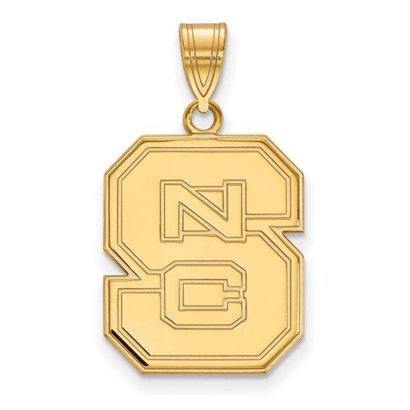 10k Yellow Gold North Carolina State Large 'NCS' Pendant